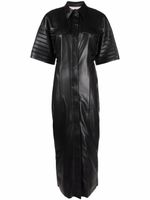 Nanushka robe-chemise cintrée en cuir artificiel - Noir