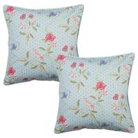 HAES DECO - Set van 2 Sierkussenhoezen - 40x40 cm - 100% Katoen - Bloom Like Wild Flowers