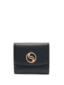 Stella McCartney portefeuille pliant à plaque S-Wave - Noir