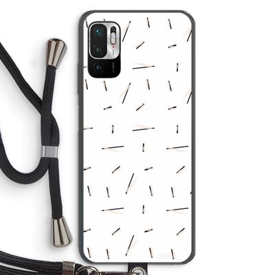 Hipster stripes: Xiaomi Redmi Note 10 5G Transparant Hoesje met koord