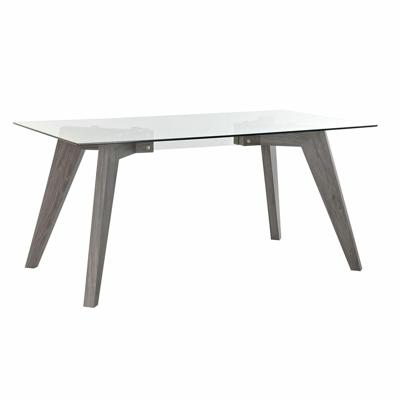 Eettafel DKD Home Decor Kristal Grijs Transparant Hout MDF (160 x 90 x 75 cm)