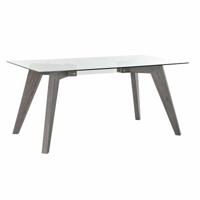 Eettafel DKD Home Decor Kristal Grijs Transparant Hout MDF (160 x 90 x 75 cm)