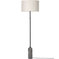 Gubi Gravity Vloerlamp - Grijs marmer & Canvas wit