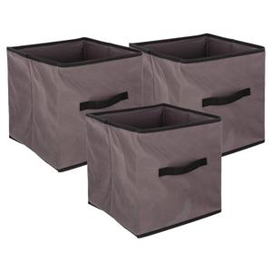 Opbergmand/kastmandje - 3x - Taupe - 31 x 31 x 31 cm - 29 liter - Vakkenkast manden - Stof