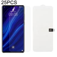 25 stuks zachte hydrogel film volledige dekking front beschermer met alcohol katoen + kraskaart voor Huawei P30