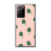 Cactusprint roze: Samsung Galaxy Note 20 Ultra / Note 20 Ultra 5G Transparant Hoesje