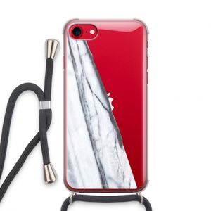 Gestreepte marmer: iPhone SE 2020 Transparant Hoesje met koord