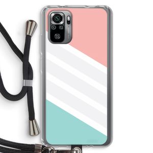 Strepen pastel: Xiaomi Redmi Note 10S Transparant Hoesje met koord