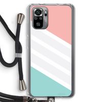 Strepen pastel: Xiaomi Redmi Note 10S Transparant Hoesje met koord