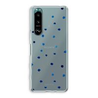 Blauwe stippen: Sony Xperia 5 III Transparant Hoesje