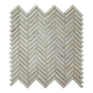 Mozaiek Parquet 1x4.8 30x30 cm Marmer Cream Visgraat Stabigo
