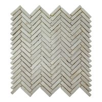 Mozaiek Parquet 1x4.8 30x30 cm Marmer Cream Visgraat Stabigo - thumbnail