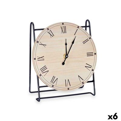 Tafelklok Gift Decor 22STC316-2 22STC316-2 Zwart Hout (6 Stuks)