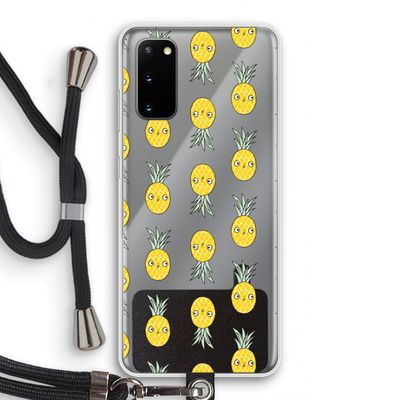 Ananas: Samsung Galaxy S20 Transparant Hoesje met koord