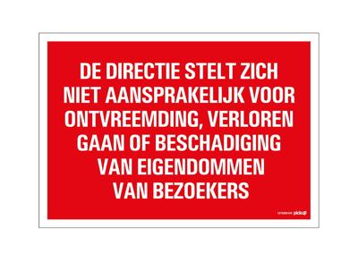Combi-Bord 23x33 cm De directie stelt zich niet... - Pickup