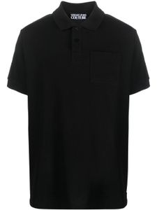 Versace Jeans Couture polo en coton à bande logo - Noir