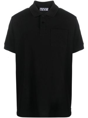 Versace Jeans Couture polo en coton à bande logo - Noir