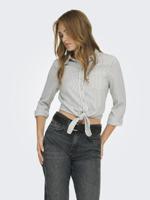 Only Onllecey Ls Knot Shirt Noos Wvn Blouse Cloud Dancer Dark Green