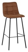 LABEL51 Eetkamerstoel 'Bistro' Micro Suede, kleur Cognac (zithoogte 78cm)