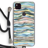 Watercolor Agate: Pixel 4a 5G Transparant Hoesje met koord