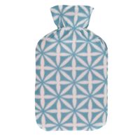 Water kruik met fleece hoes lichtblauwe/witte sterren print 1,7 liter - thumbnail