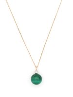 Mateo collier Dot en or 14ct serti de diamants et de malachite - thumbnail