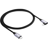 Akyga USB-kabel USB-C stekker, Apple Lightning stekker 1 m Zwart AK-USB-56