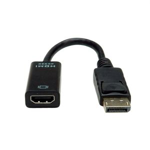 Value 12.99.3139 DisplayPort-kabel DisplayPort / HDMI Adapterkabel DisplayPort-stekker, HDMI-A-bus 0.15 m Zwart