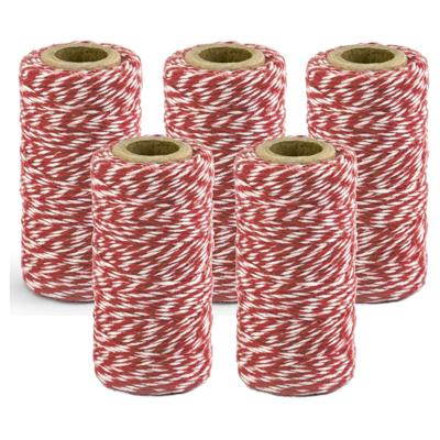 Rood/wit bakkerstouw - 10x - 50 meter - hobby materiaal - Baktouw/slagerstouw/bindtouw