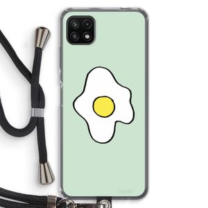 Spiegelei: Samsung Galaxy A22 5G Transparant Hoesje met koord