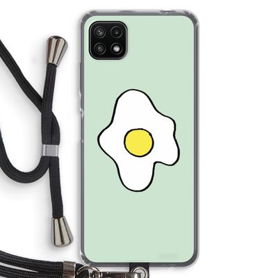 Spiegelei: Samsung Galaxy A22 5G Transparant Hoesje met koord