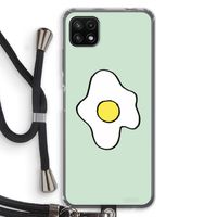 Spiegelei: Samsung Galaxy A22 5G Transparant Hoesje met koord