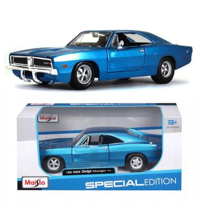 Dodge Charger R/T 1969 Blauw Schaalmodel 1:24