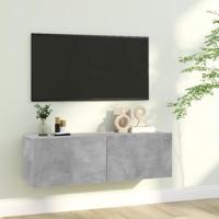 Tv-meubel 100x30x30 cm bewerkt hout betongrijs - thumbnail