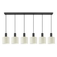 Moderne hanglamp Bling - Beige - verlichtingspendel Xxl Beam 6L inclusief lampenkap 20/20/17cm - pendel lengte 150.5 cm - geschikt voor E27 LED lamp - Pendellamp geschikt voor woonkamer, slaapkamer, keuken