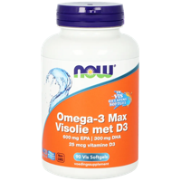 NOW Omega-3 Max Visolie met D3 Softgels