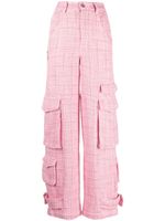 GCDS pantalon en tweed Ultracargo à coupe ample - Rose