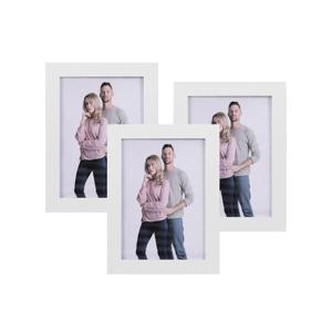 Fotolijstset met glaspaneel, set van 3, Wit