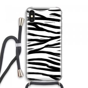 Zebra pattern: iPhone XS Max Transparant Hoesje met koord