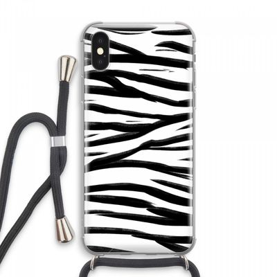 Zebra pattern: iPhone XS Max Transparant Hoesje met koord