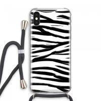 Zebra pattern: iPhone XS Max Transparant Hoesje met koord