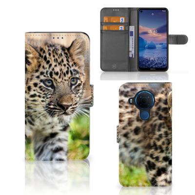 Nokia 5.4 | Telefoonhoesje | Met pasjeshouder | Baby Luipaard