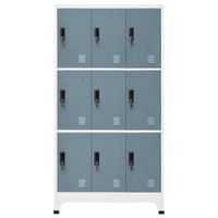 The Living Store Lockerkast Opbergkast - 90 x 45 x 180 cm - Staal met Afsluitbare Deuren