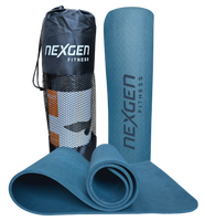 NexGen TPE Yogamat l Fitnessmat l Light Blue l 180 x 61 x 0,8 cm | Incl Draagtas