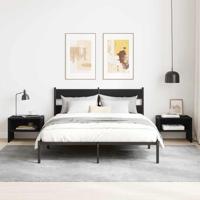 Nachtkastje Zwart eiken 40 x 40 x 30 cm Bewerkt hout