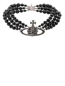 Vivienne Westwood collier ras-du-cou Messaline Orb à trois rangs - Noir