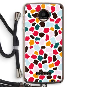 Colored Giraffe: Motorola Moto Z Force Transparant Hoesje met koord