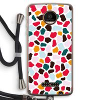 Colored Giraffe: Motorola Moto Z Force Transparant Hoesje met koord