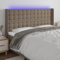 Hoofdbord LED 163x16x118/128 cm stof taupe
