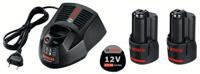 Bosch Blauw 12v starterset met 2 accu's van 3.0ah + lader al1230cv - 1600a00x7e